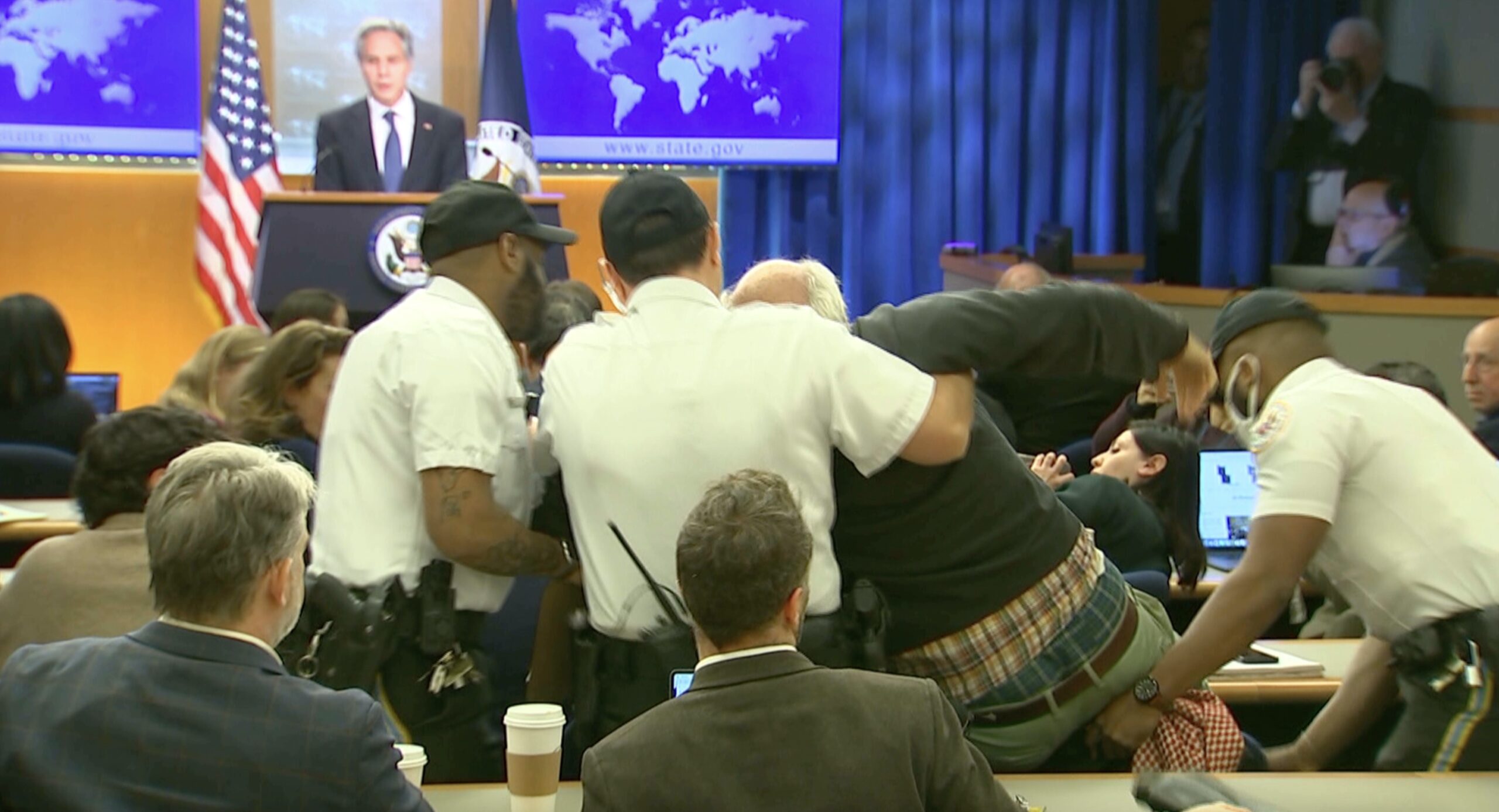 ‘Get Your Hands Off Me!’: Reporters Thrown Out Of Blinken Press Conference